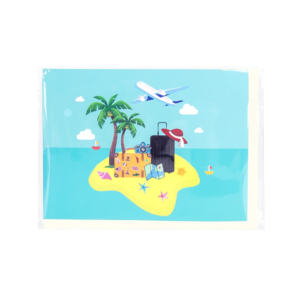 image 1 of Vacation Mode Travel 3D Pop Up Greeting Card