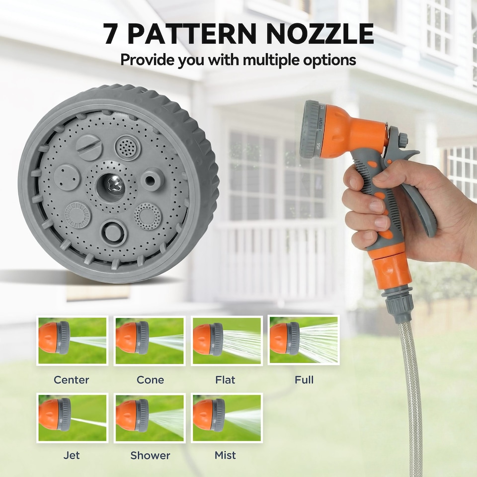 image 1 of DURHAND 10M Water Hose Reel Compact Garden Car Locking Auto Retract Spray