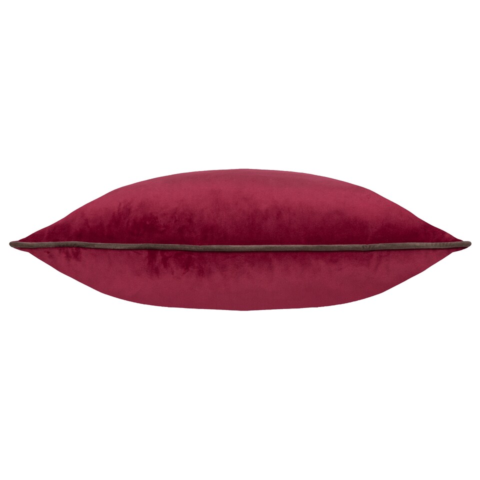 image 1 of Furn Meridian Velvet Cushion, Cranberry/Mocha, 45 x 45cm