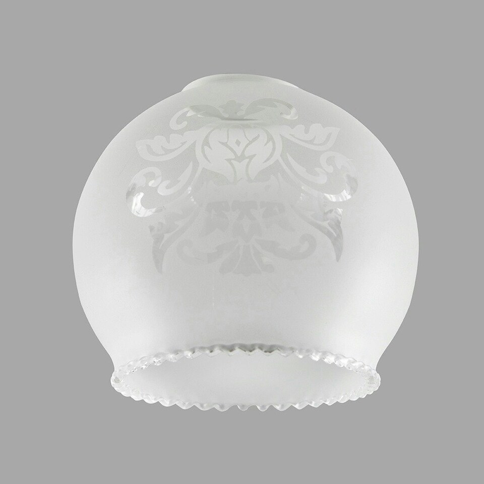 image 1 of ValueLights 3 Pack Decoratively Etched Pattern Frosted White Glass Replacement Shades