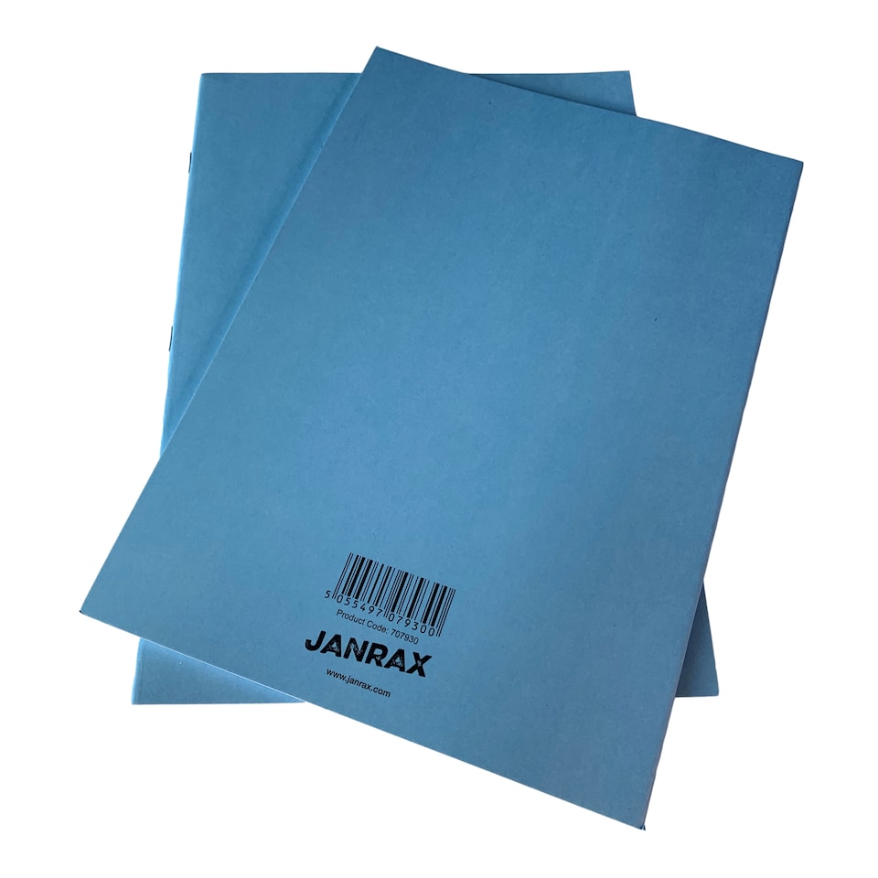 image 1 of Pack of 10 Janrax A4 Blue 80 Pages Feint and Ruled Exercise Books