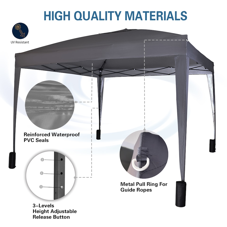 image 1 of MCC Direct Gazebo 3x3 Pop up Garden Outdoor Tent Patio Canopy Marquee with Sides