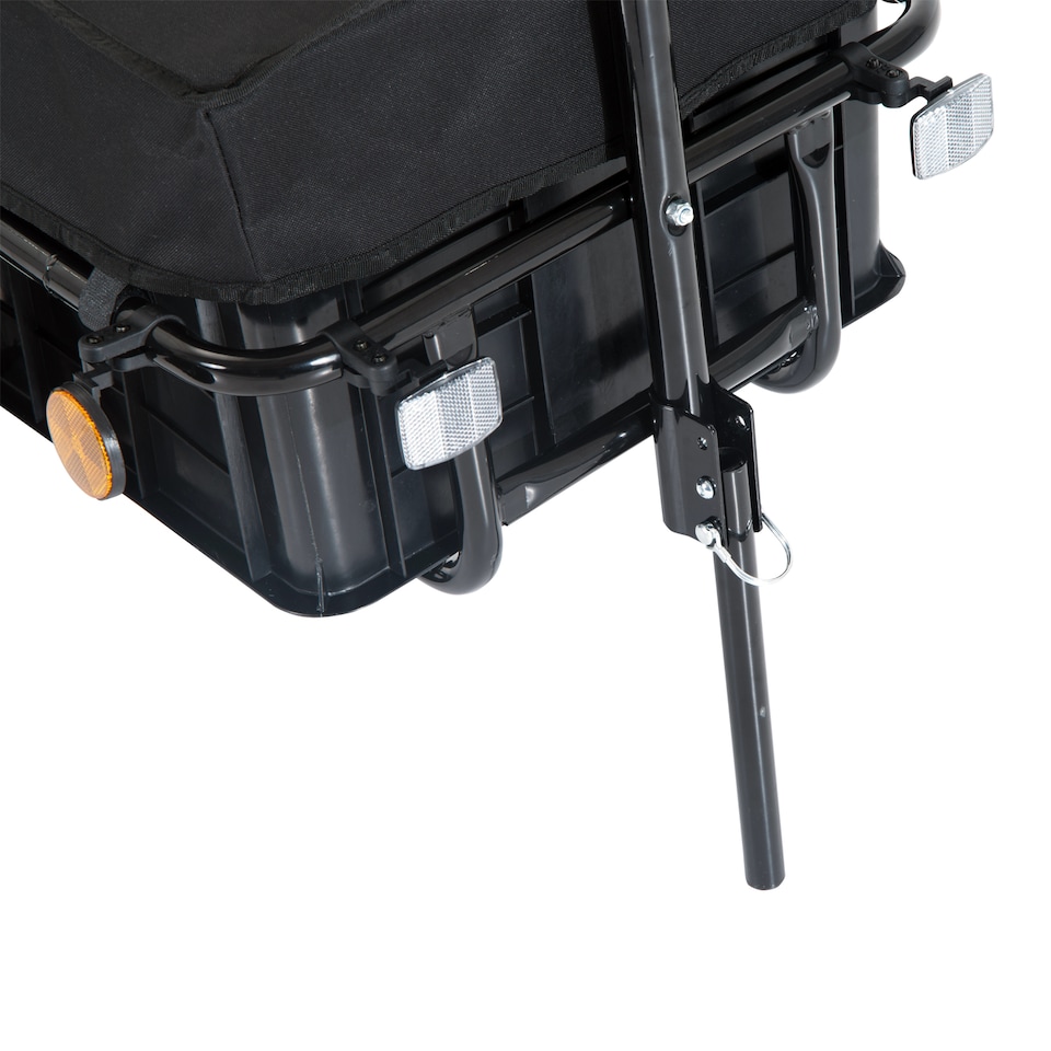 image 1 of HOMCOM Cargo Trailer Bike Trolley Cart with Handle Removable Rain Cover 70L