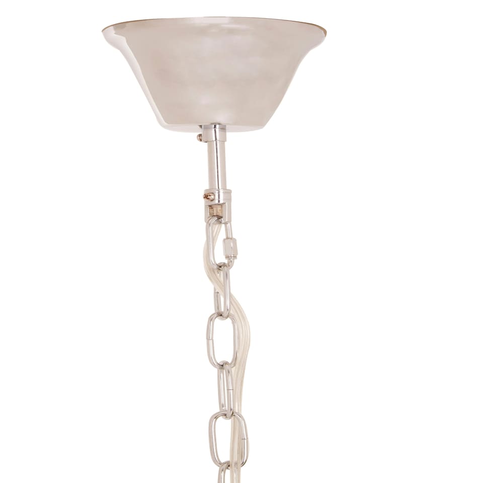 image 1 of Interiors by Premier Boutique Style 6 Light Chrome Pendant, Aluminium Chain Basket Ceiling Light, Modern Pendant Light