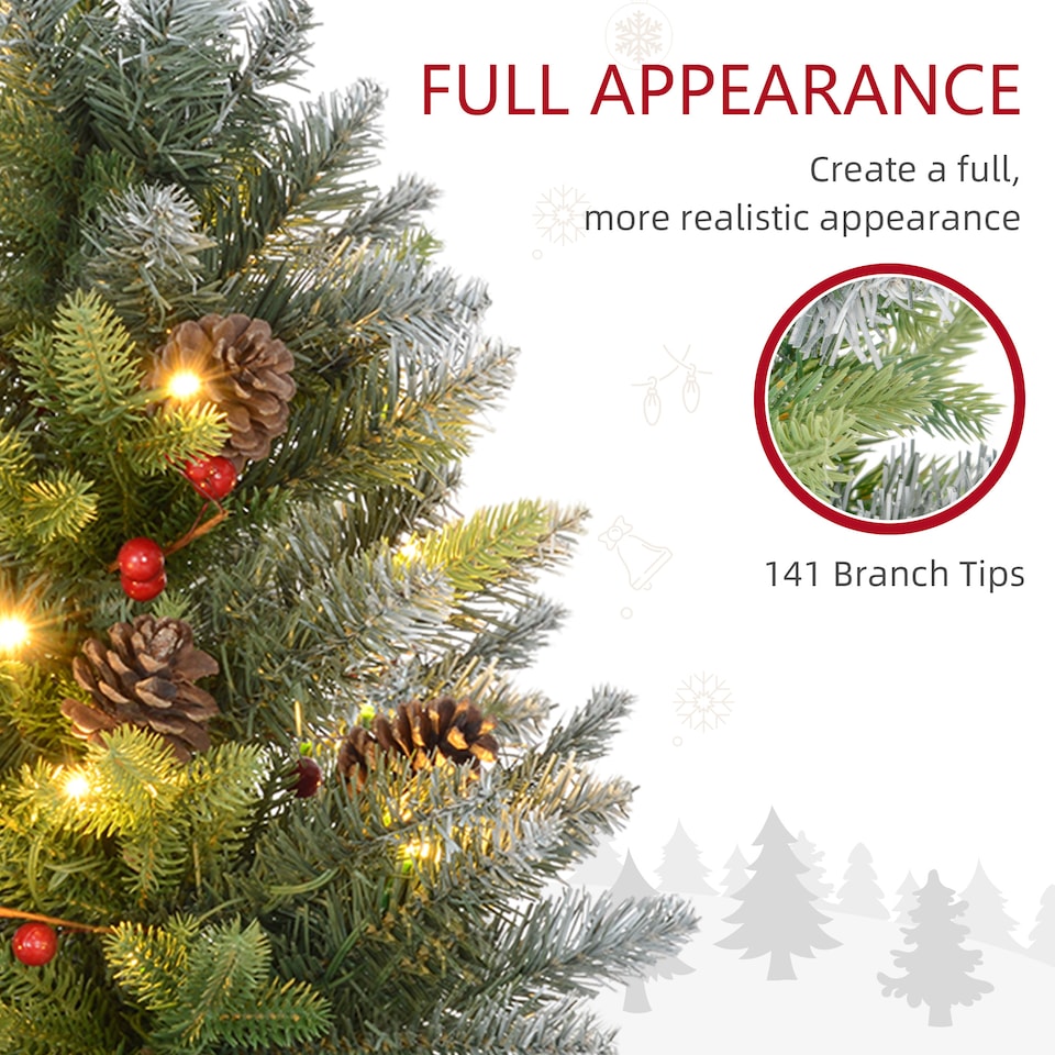 image 1 of HOMCOM 2 Pieces 2' Prelit Artificial Tabletop Christmas Trees, LED Display