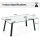 image 3 of COSTWAY Tempered Glass Coffee Table Rectangular Cocktail Table Black