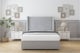 image 2 of Sloomy Devonshire Silver Plush Divan Bed Base 2 Drawers Foot-End With 54 Inch Wingback Headboard | Silver | Silver | Small Double | 1