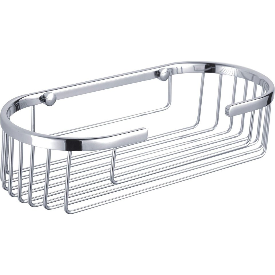 image 1 of Showerdrape Clasico Wall Mounted Stainless Steel Chrome Oval Basket
