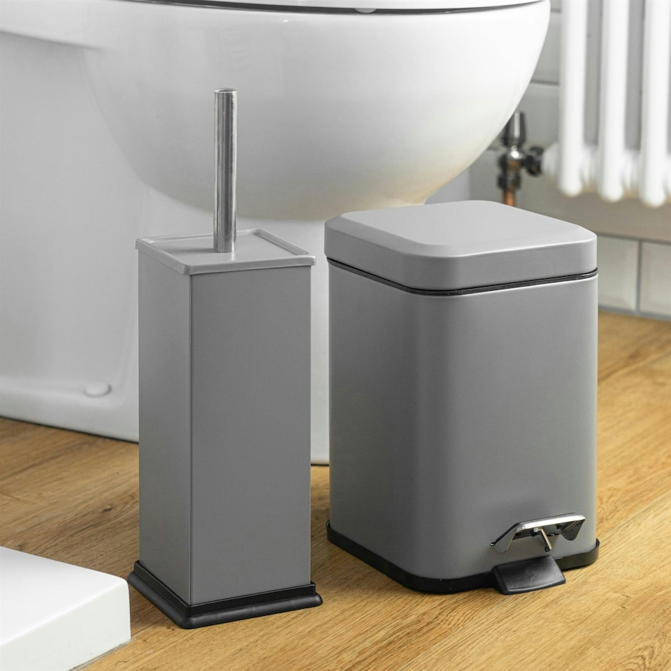 image 1 of Harbour Housewares Square Toilet Brush - Matt Grey Grey