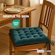 image 3 of Homescapes Set of 4 Teal Green Quilted Velvet Chair Pad - 40 x 40 cm Green