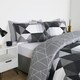 image 2 of OHS Mason Retro Geometric Reversible Print Duvet Cover and Pillowcase Bedding Set, Double - Black/White