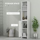 image 3 of HOMCOM Narrow Bathroom Cabinet, Slim Bathroom Cupboard, White White