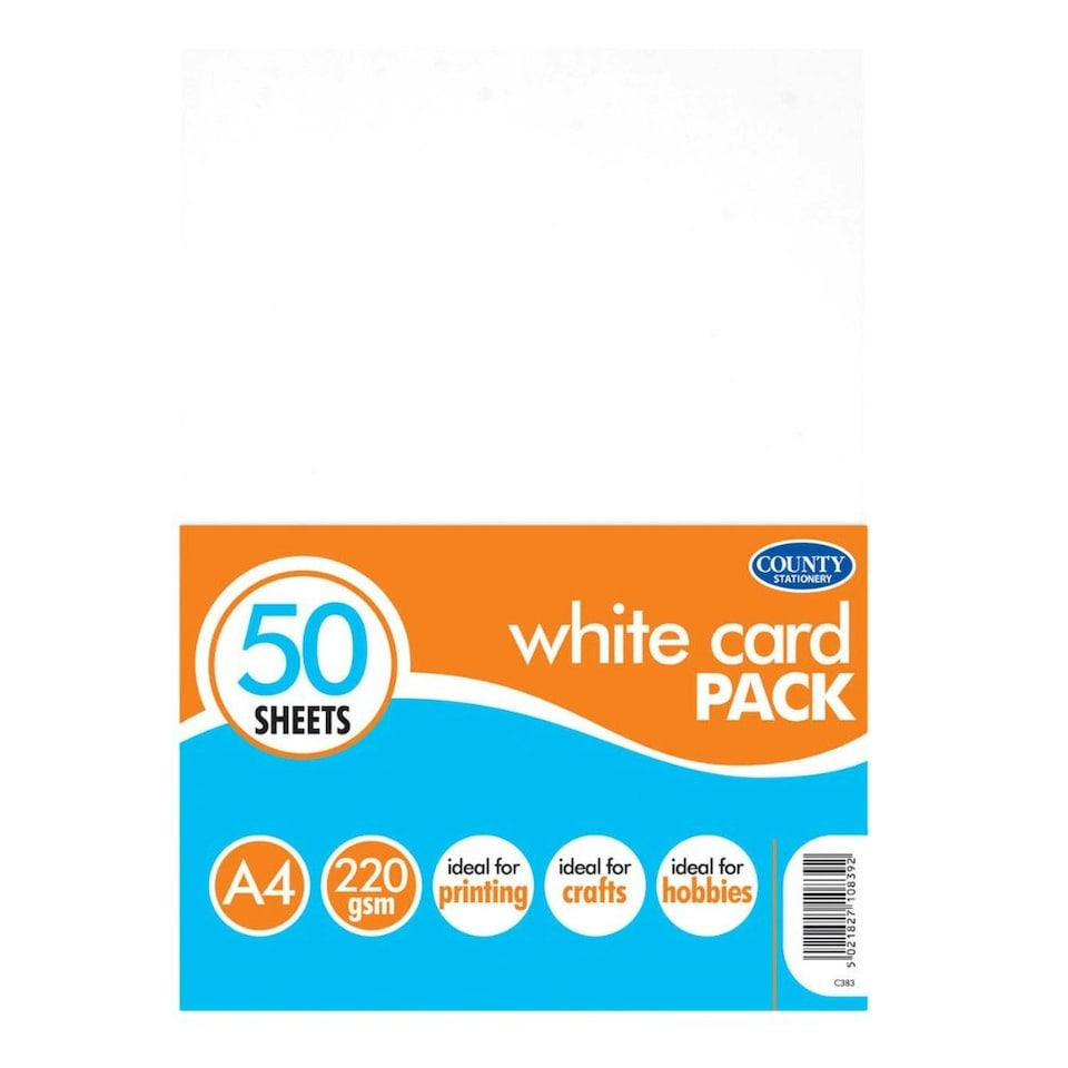 image 1 of 50 A4 White Card Pack 220gsm