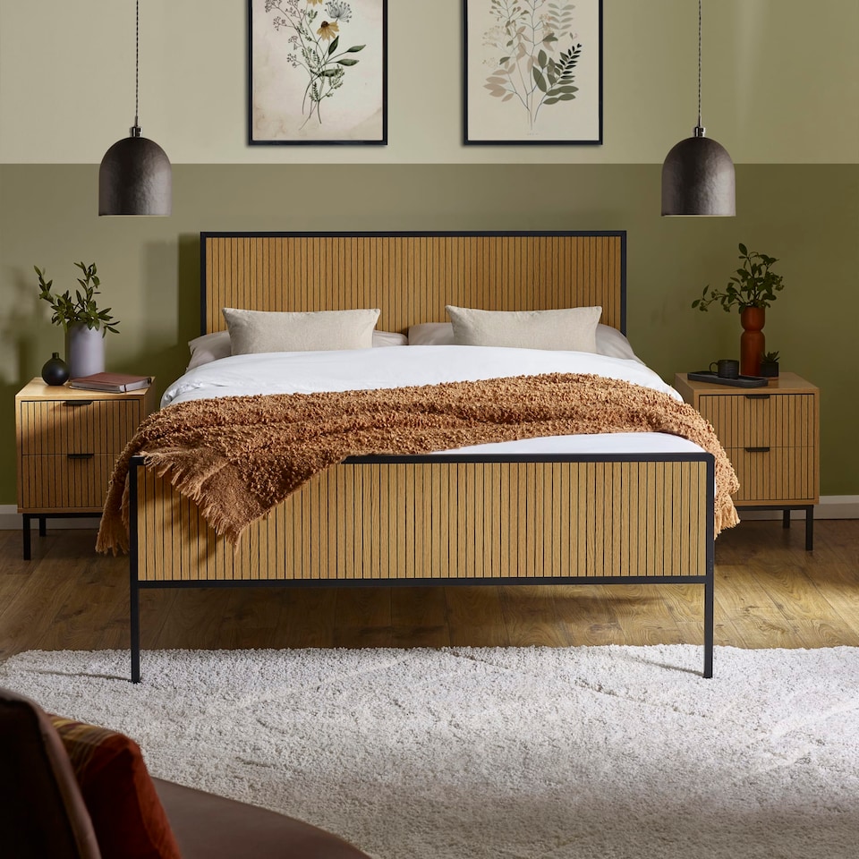 image 1 of Horizon Oak Effect  Bed Frame -  King (150cm)