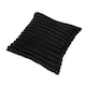 image 3 of OHS 2 x Faux Fur Matte Velvet Fleece Thick Ribbed Cushion Covers, 45x45cm - Black