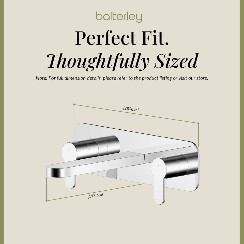 image 1 of Balterley Pride Contemporary Round Wall Mount 3 Tap Hole Basin Mixer Tap & Back Plate