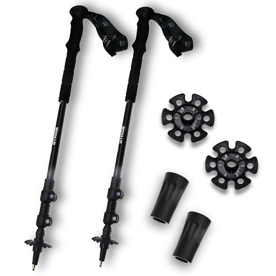 image 1 of Six Peaks Stride Walking Poles, Set Of 2 Adjustable Strong Aluminium Trekking, Hiking Sticks, Quick Lock Telescopic System, Padded Non-Slip Foam Grip, Interchangeable Summer And Snow Baskets