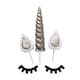 image 1 of Haven Large Unicorn Cake Decoration  With 1 horn, 2 ears and 2 eyelashes., Silver