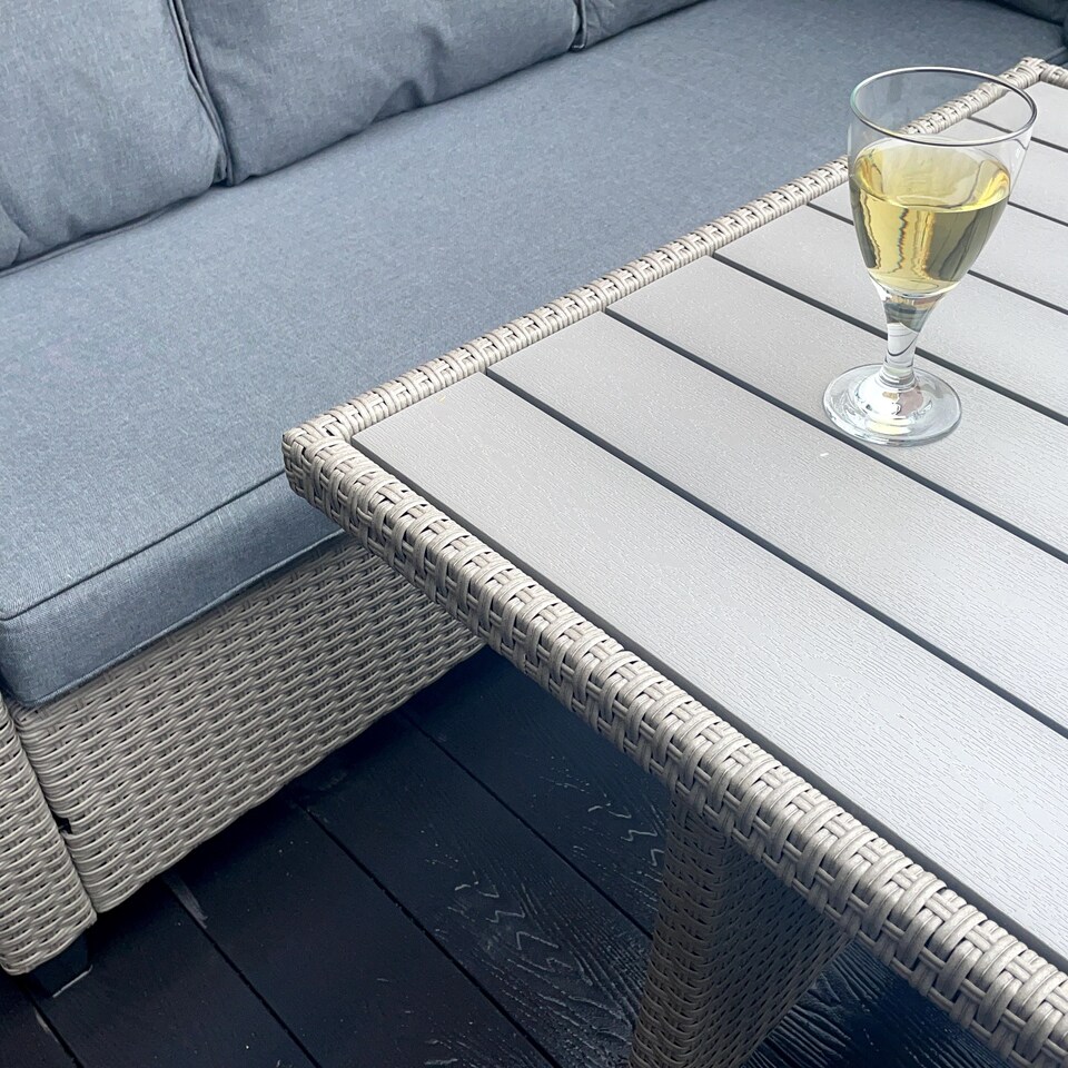 image 1 of York 8 Seat grey rattan corner sofa dining set
