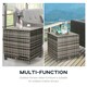 image 4 of Outsunny Side Table Furniture Tempered Glass Garden Patio Wicker Mixed Grey