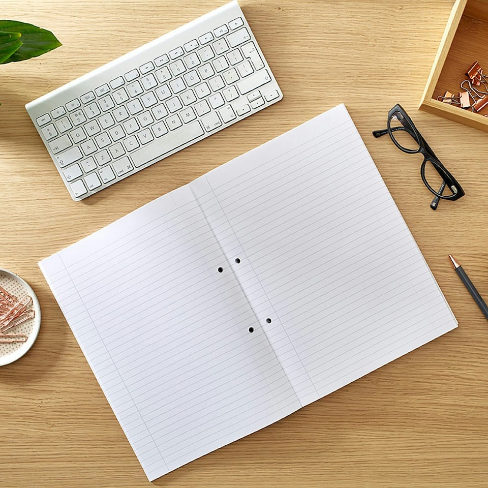 image 1 of Pack of 10 Rhino A4 80 Leaf 8mm Lined with Margin Refill Pads