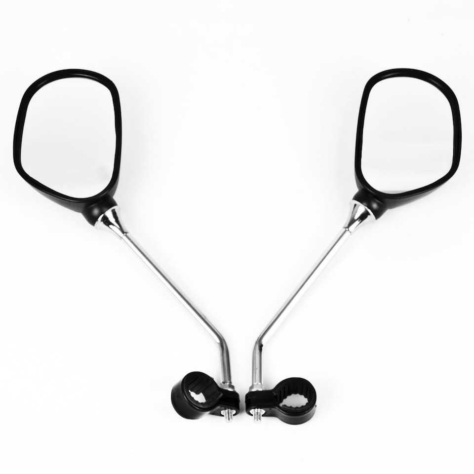 image 1 of TekBox Pair of Oval Bike Mirrors with Reflectors