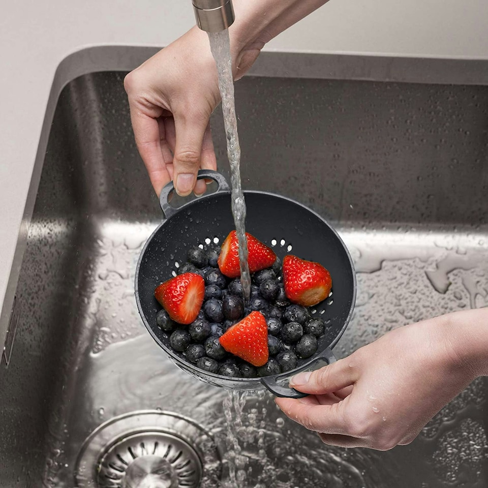 image 1 of Zeal Premium Melamine Colander Strainer, Small, 15cm, Dark Grey