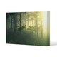 image 1 of sun, trees in a haze of light, glowing fog among the trees (Canvas Print) | Cream