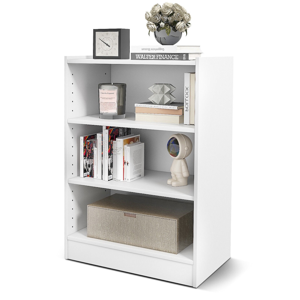 image 1 of COSTWAY 3 Tier Bookcase Floor Standing Open Bookshelf Bedroom Modern Display Cabinet