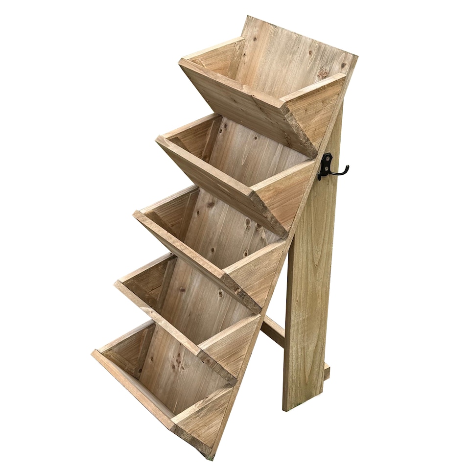 image 1 of 5 Tier Stepped Wooden Garden Flower & Herb Planter