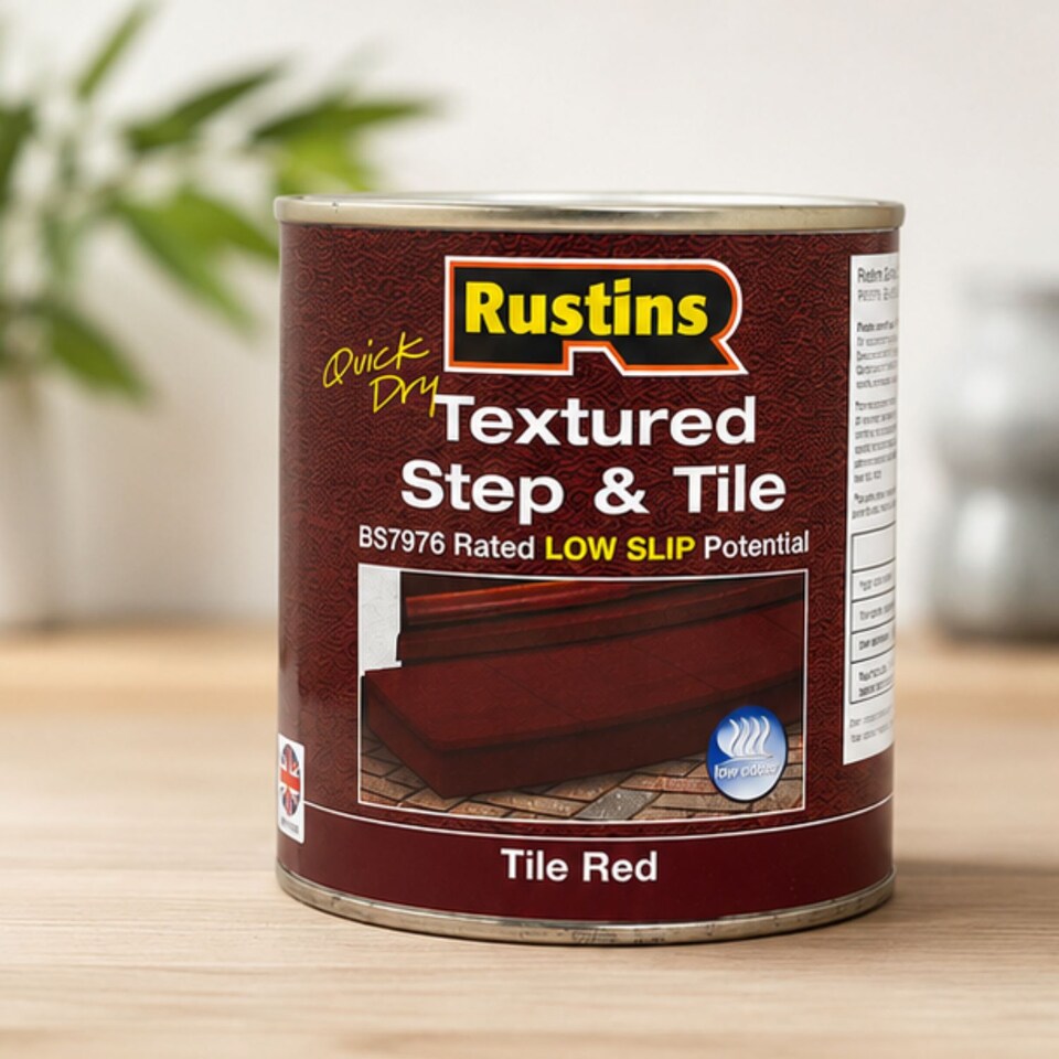 image 1 of Rustins Quick Dry Step and Tile Paint Red Textured 500ml | Red | 1