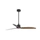 image 1 of Just Medium Ceiling Fan Black, Walnut - Optional LED Light Sold Separately