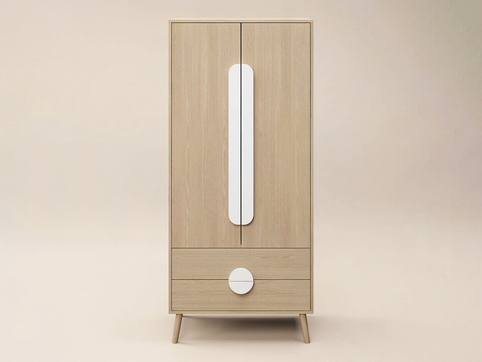 image 1 of Flair Noah 2 Door Wardrobe with 2 Drawers Oak & White