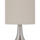 image 4 of Set of 2 Romana - Brushed Chrome Touch Operated Table Lamp with Natural Linen Shades Silver | Brown