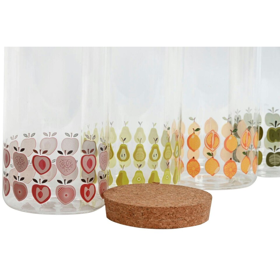 image 1 of Tin Home ESPRIT Yellow Green Natural Cork Silicone Borosilicate Glass Shabby Chic 1 L (4 Units) N/A