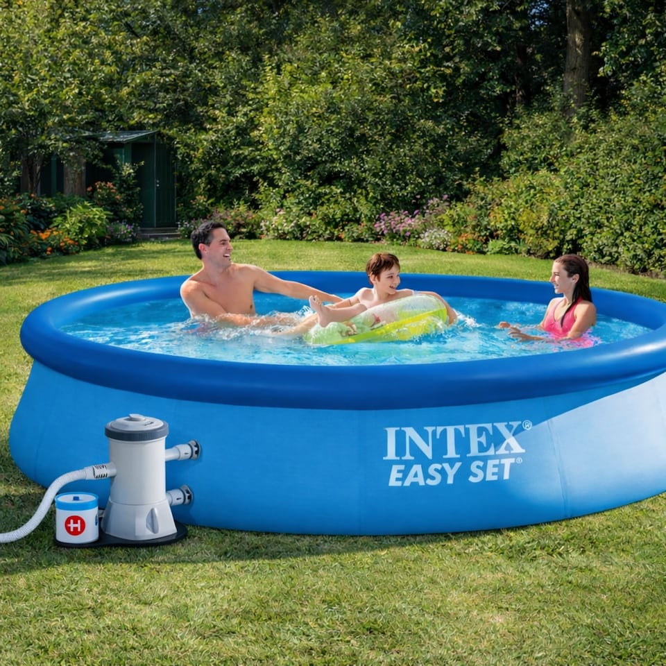 image 1 of 10ft x 30in Easy Set Pool with Filter Pump | Above Ground Swimming Pool | Blue
