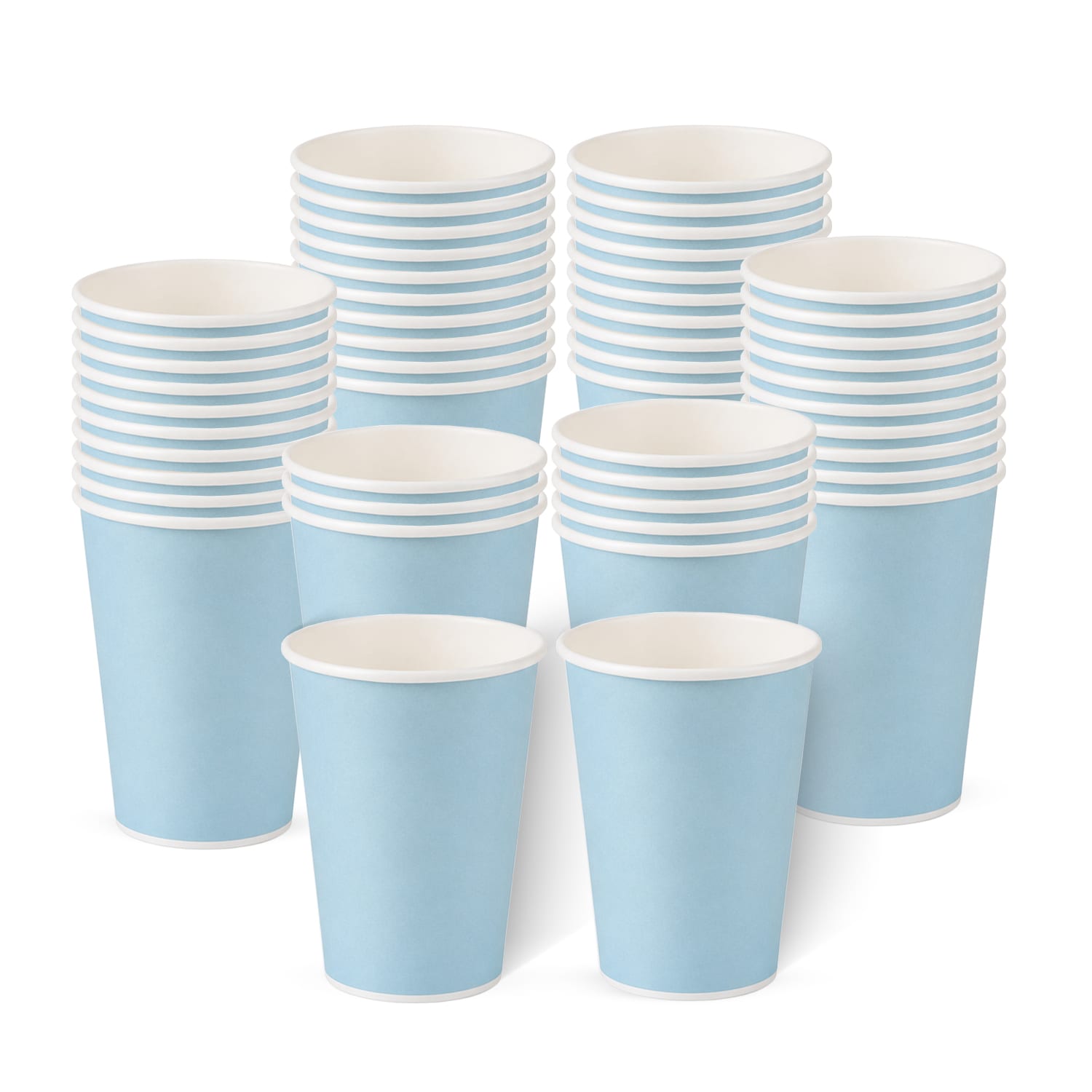 ECONX Rainbow 12oz Disposable Paper Cups for Cold Drinks Perfect for Parties Events Weddings Drinking Cup (Pastel Green)