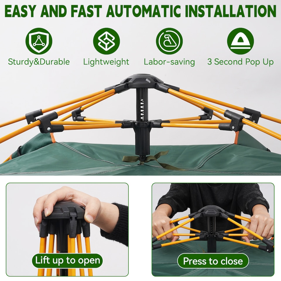 image 1 of Waterproof & Windproof Backpacking Green Tent for 1-2 People