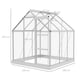image 3 of Outsunny 6 x 6ft Walk-In Polycarbonate Greenhouse with Foundation