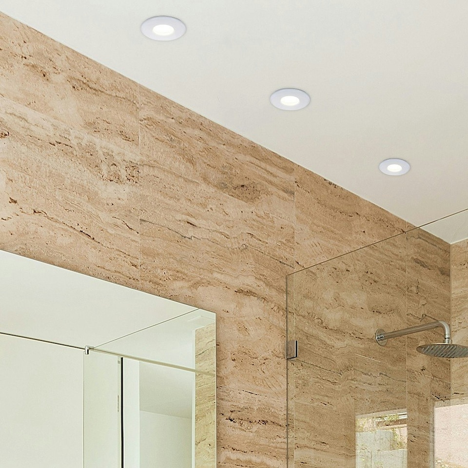 image 1 of ValueLights 6 Pack IP65 White Downlights Warm White Bulbs | White