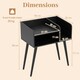 image 2 of COSTWAY Modern Nightstand 2-Tier Bedside Table Black Black