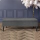 image 1 of Safar Plain 180cm Ottoman Storage Bench - Plush Velvet Shoe Bench - Grey Upholstery Footstool with Storage