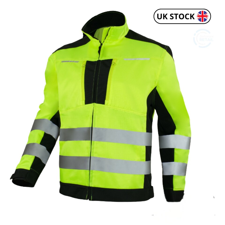 image 1 of ARTMAS FLASH Yellow Men's Class 2 Hi-Vis Work Jacket, 260gsm, UK 44 / EU 60