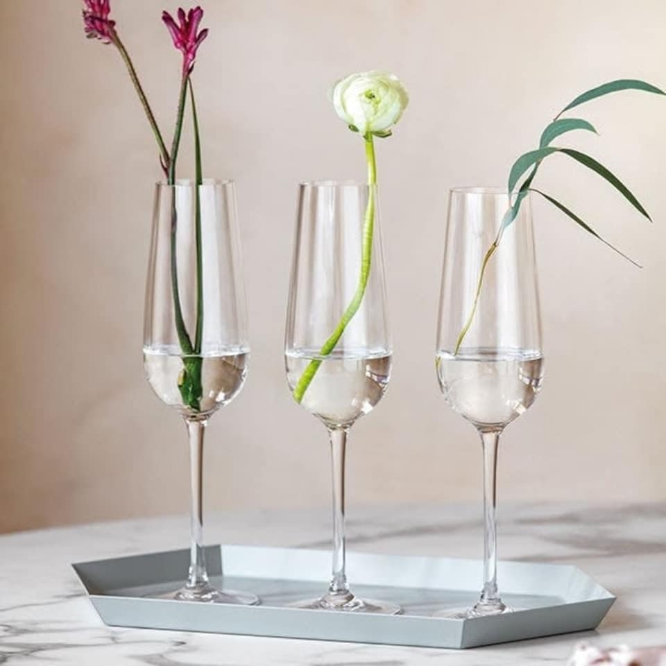 image 1 of Villeroy & Boch Rose Garden Set of 4 Champagne Flutes