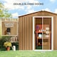 image 4 of Outsunny 8 x 6ft Garden Storage Shed with Double Door Brown Wood Effect 