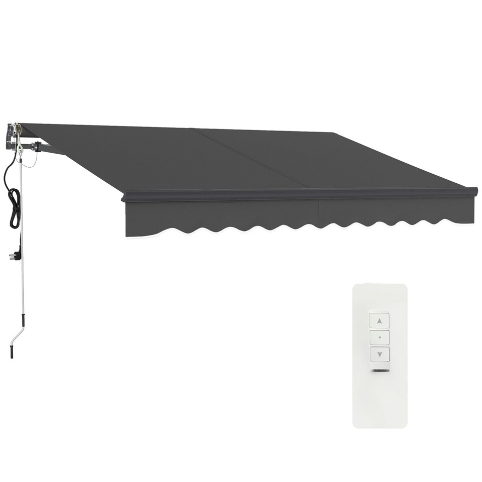image 1 of Outsunny Electric Retractable Awning w/ Aluminium Frame Beige Cream | Beige