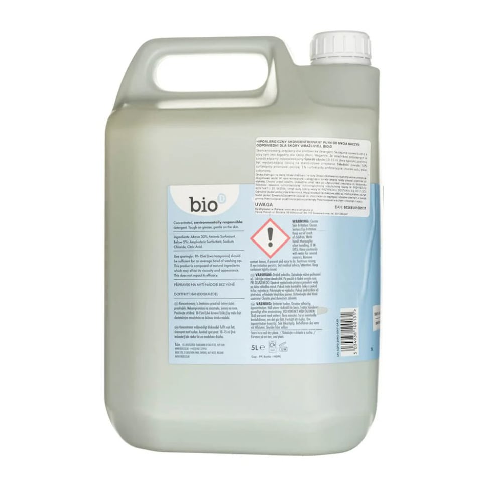 image 1 of Bio-D Fragrance Free Washing Up Liquid 5 Litre