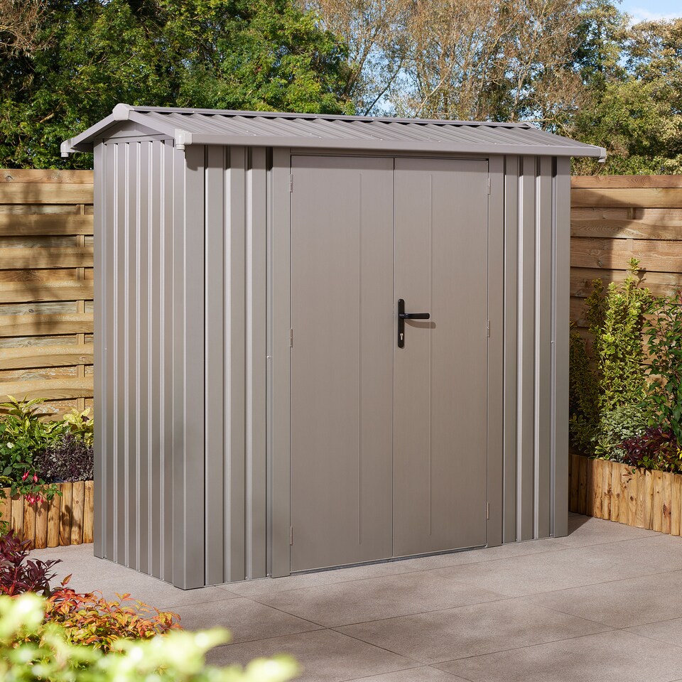 image 1 of Rowlinson Brentvale 8' x 4' Premium Apex Metal Shed with Foundation Kit