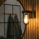 image 3 of ValueLights Fanar Matte Black Industrial Black Bathroom Wall Light
