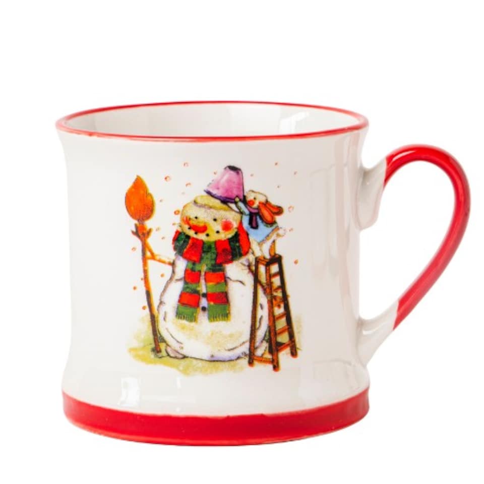 image 1 of Festive Snowman Ceramic Mug 340ml | White | Antler Snowman Fun | 340ml | 1
